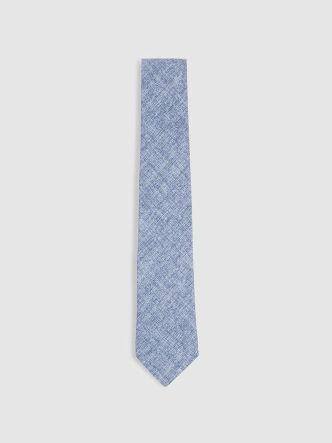 Melange Silk Tie in Soft Blue Melange (E55282) | £20