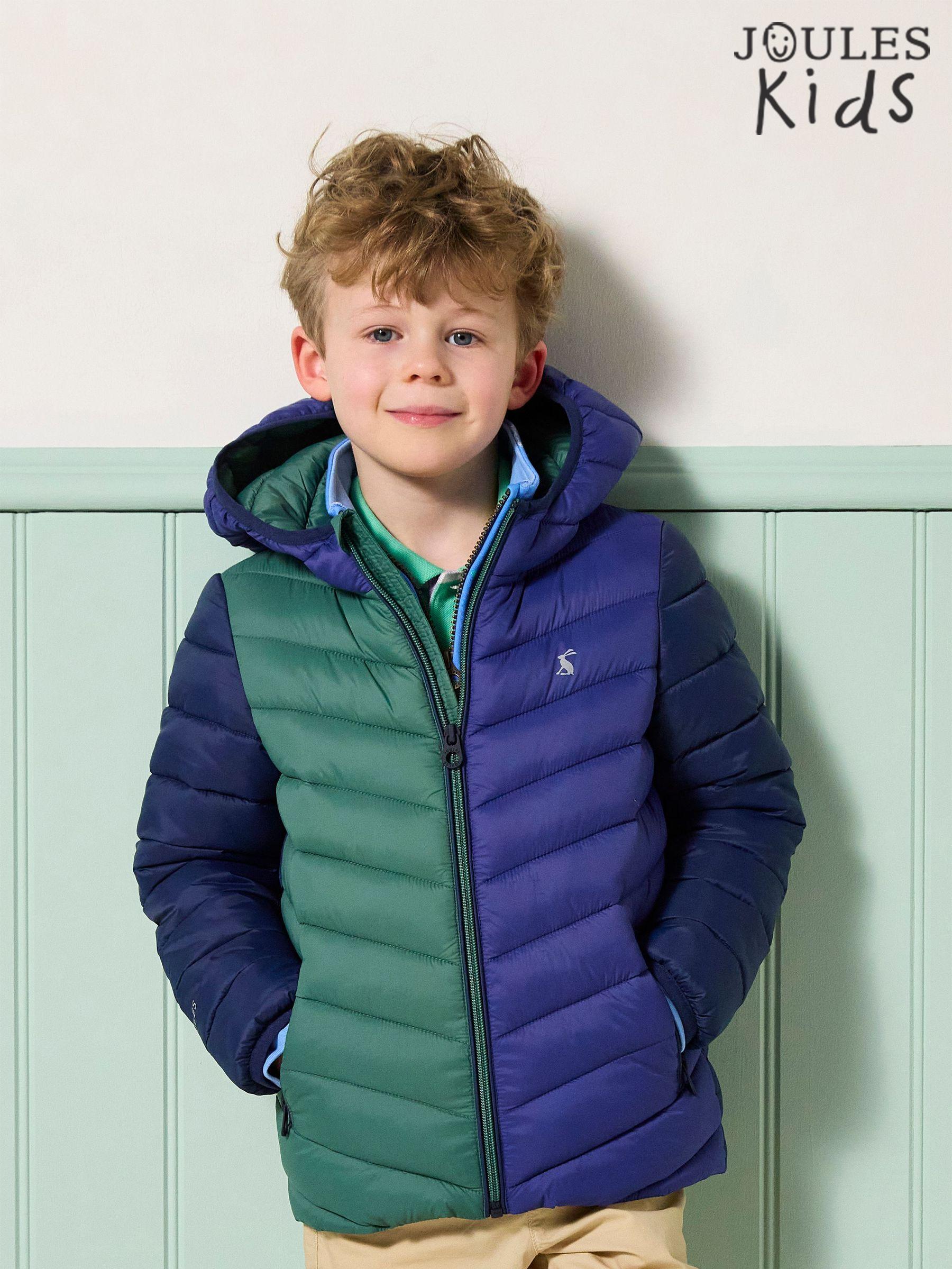 Kids' Cairn Blue Colourblock Showerproof Padded Coat (E55678) | £34 - £37