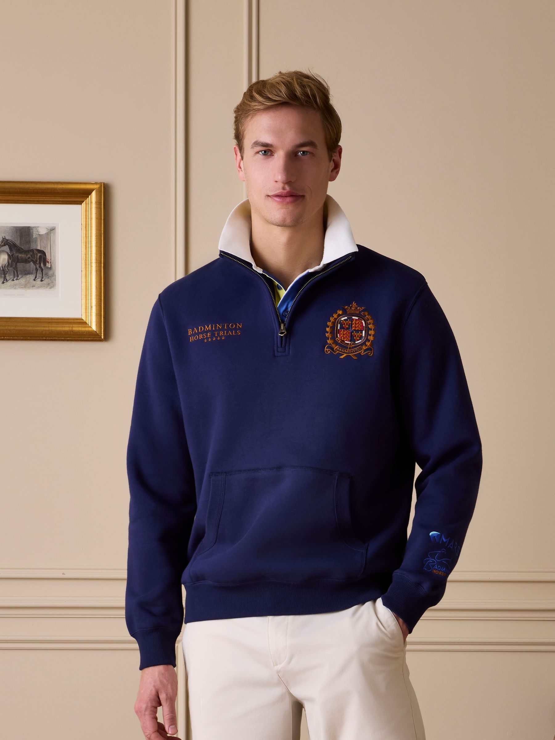 Official Badminton Navy Quarter Zip Sweatshirt (E55700) | £70