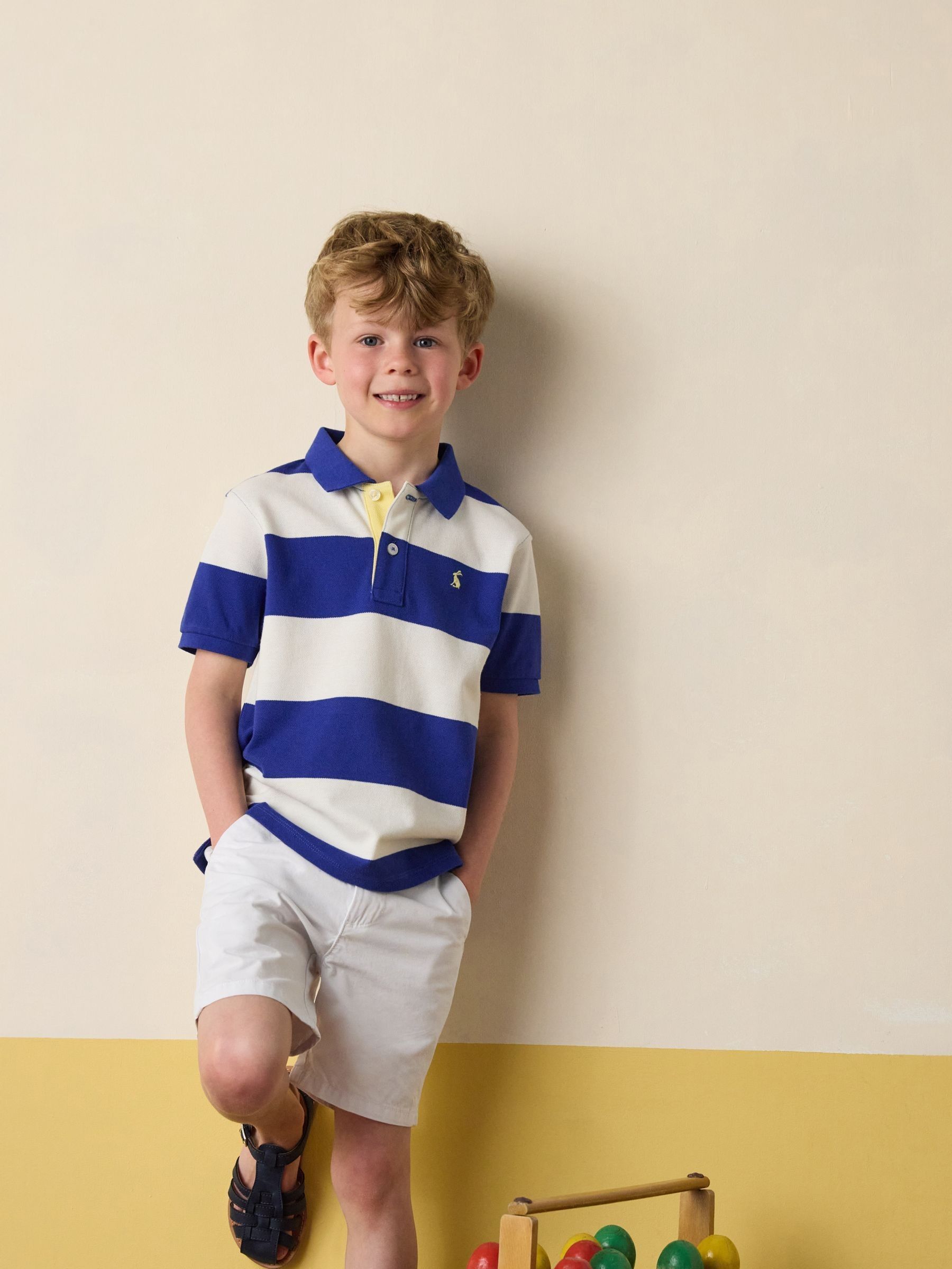 Boys' Woody Navy Striped Polo Shirt (E55797) | £16 - £20