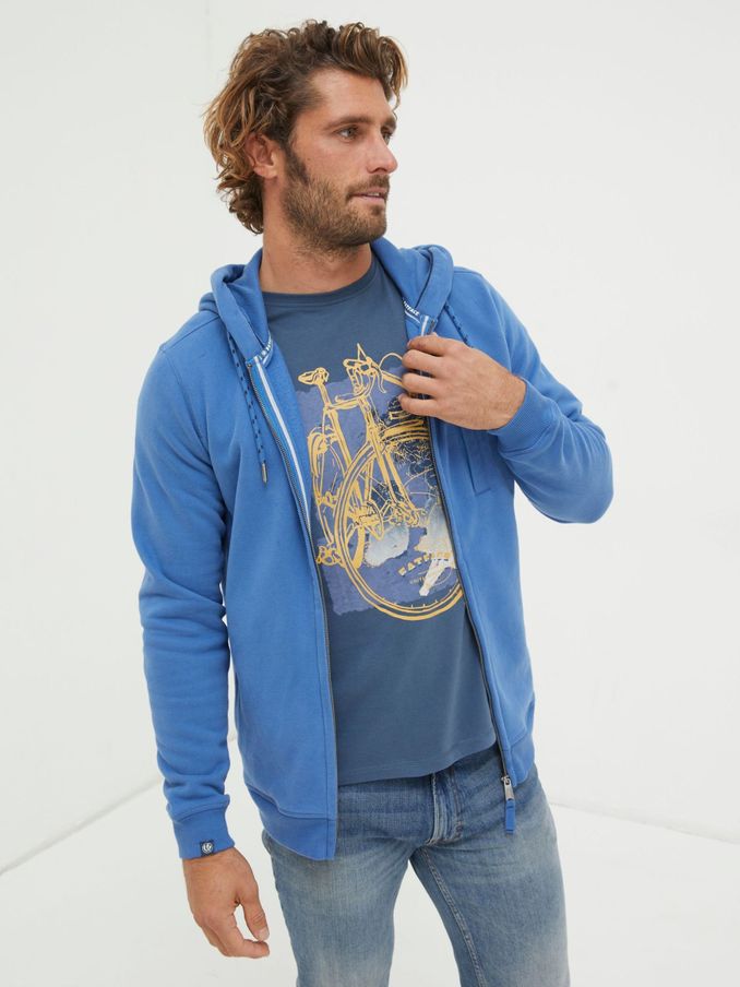Brooke Blue Zip Through Hoodie (E55904) | £32