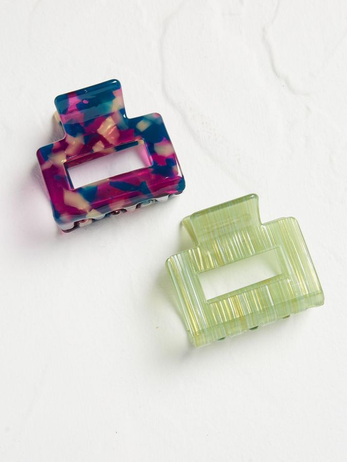 Green 2 Pack Resin Claw Clips (E55956) | £12.50