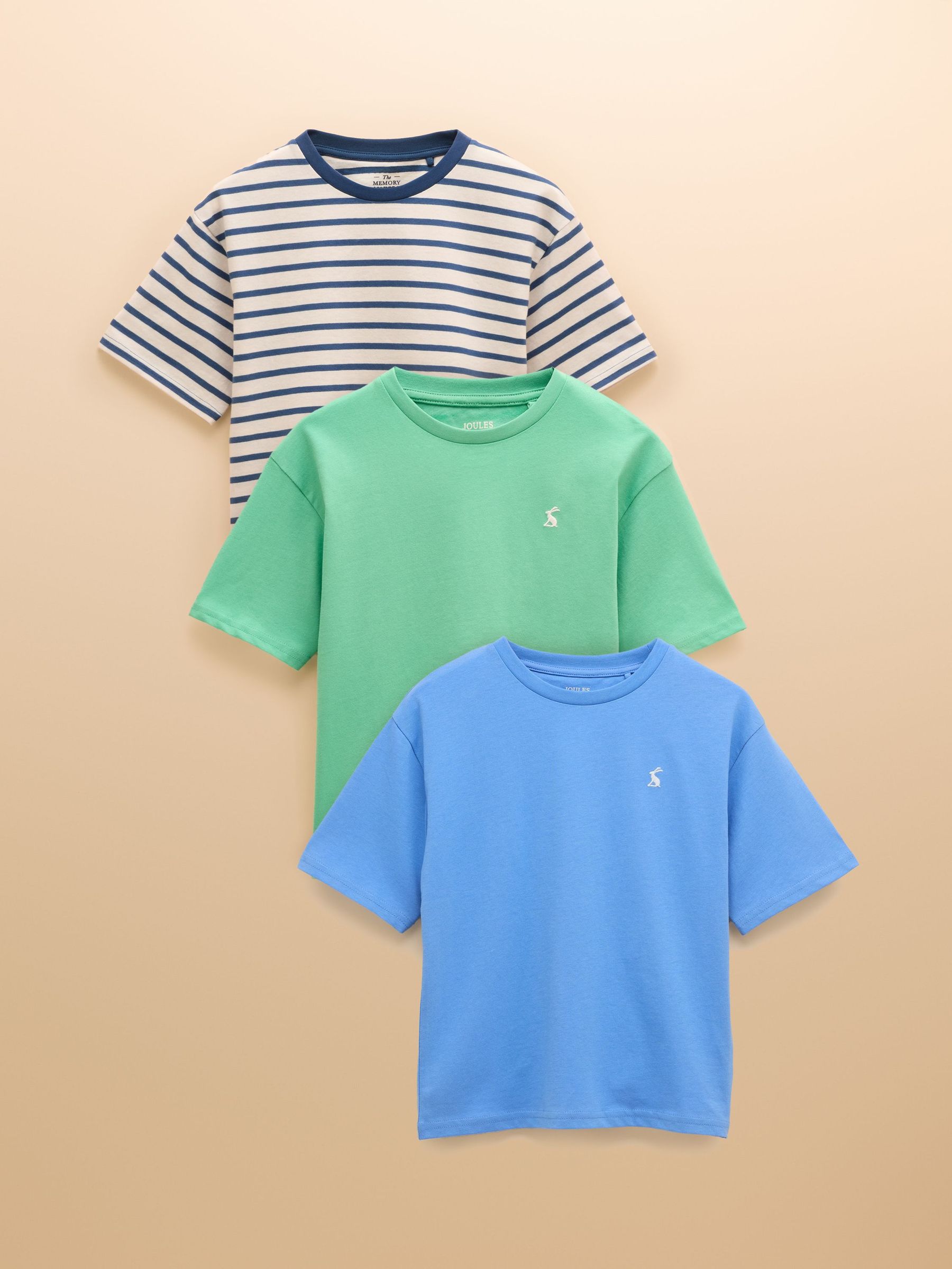 Let's Go Multi Navy Pack of Three T-Shirts (E56231) | £24 - £30