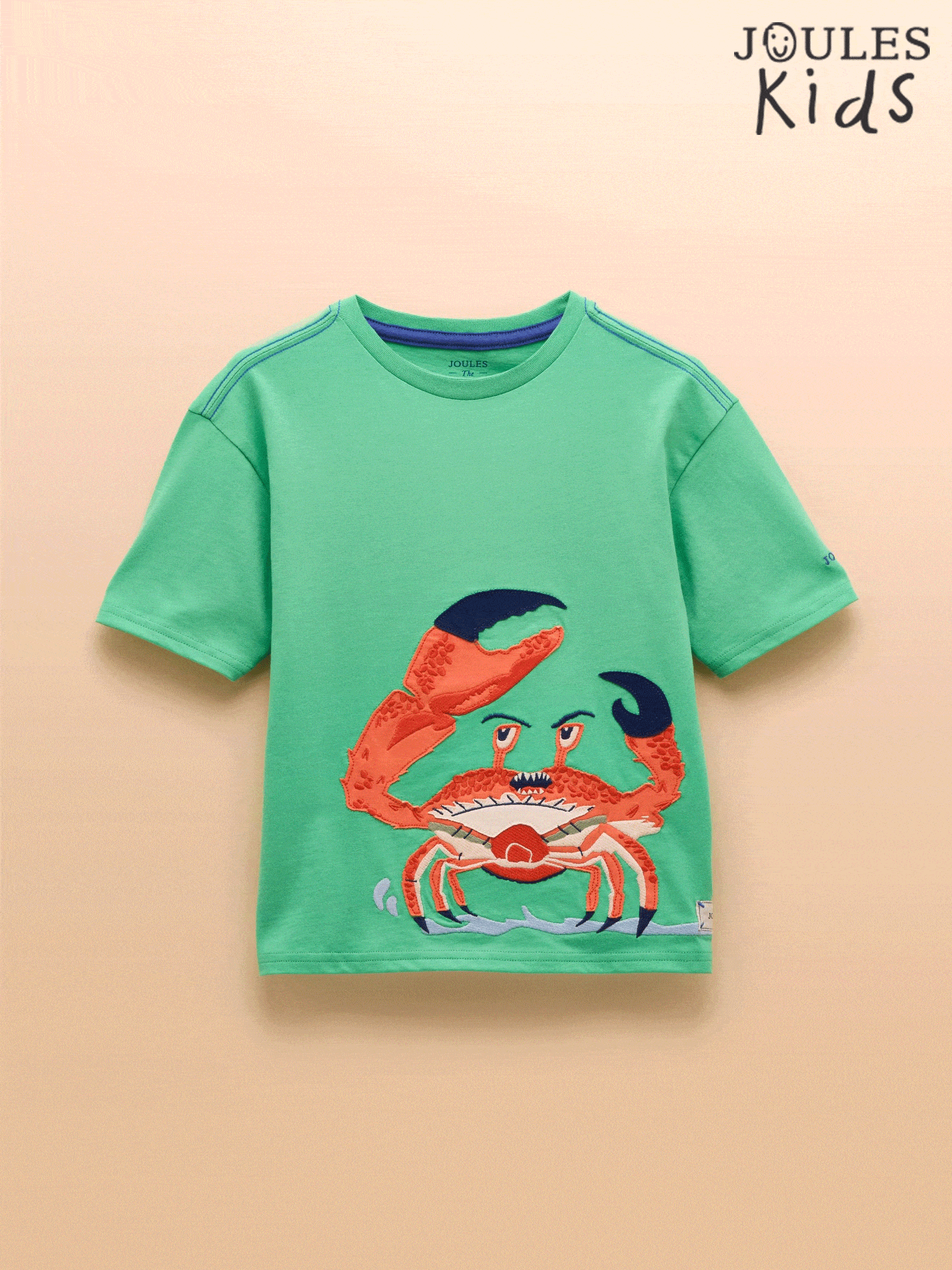 Archie Green Cotton Short Sleeve Applique T-Shirt (E56239) | £16 - £18