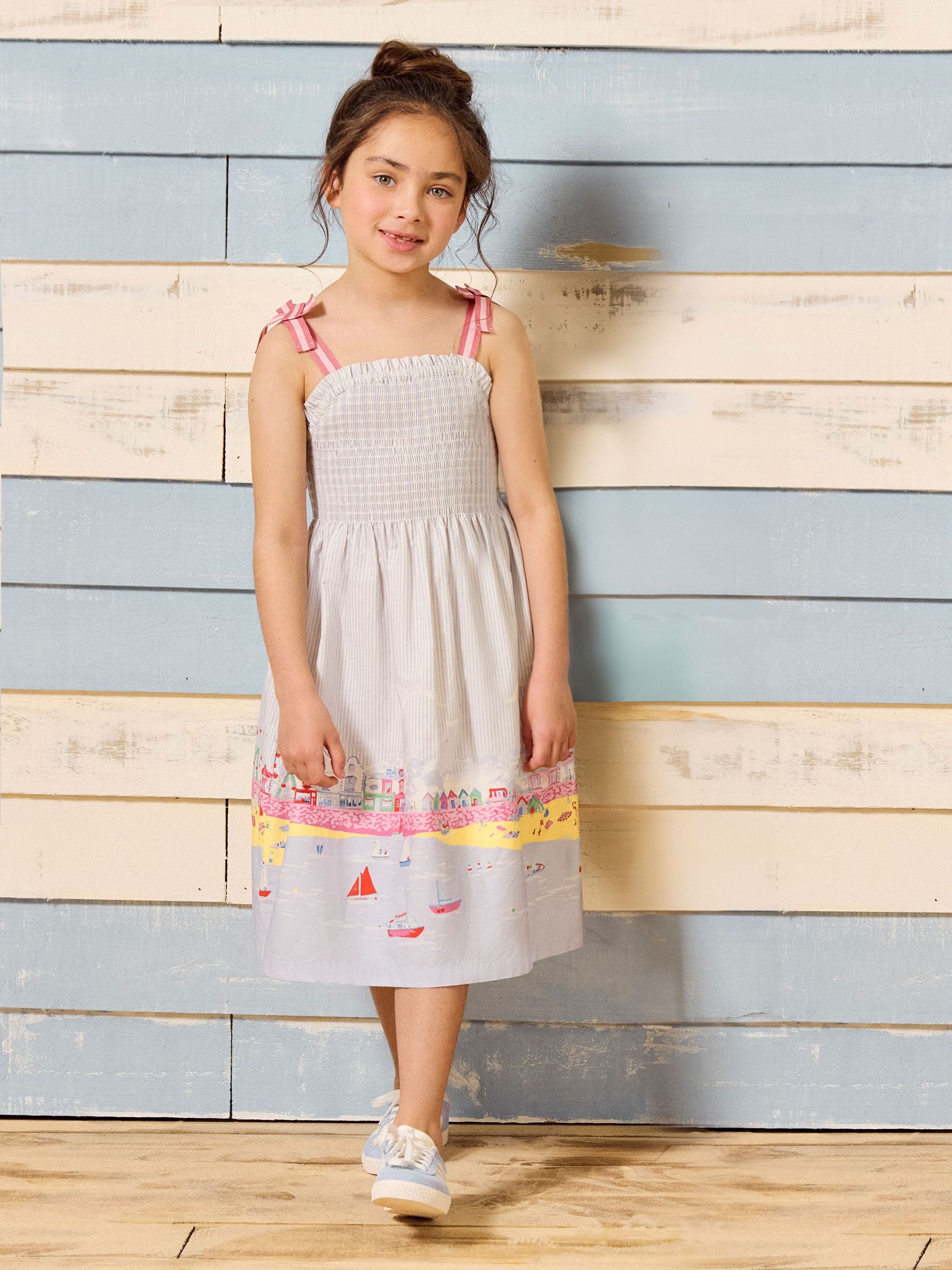 Pretty As A Picture Blue Woven Bow Tie Dress (E56520) | £39 - £42