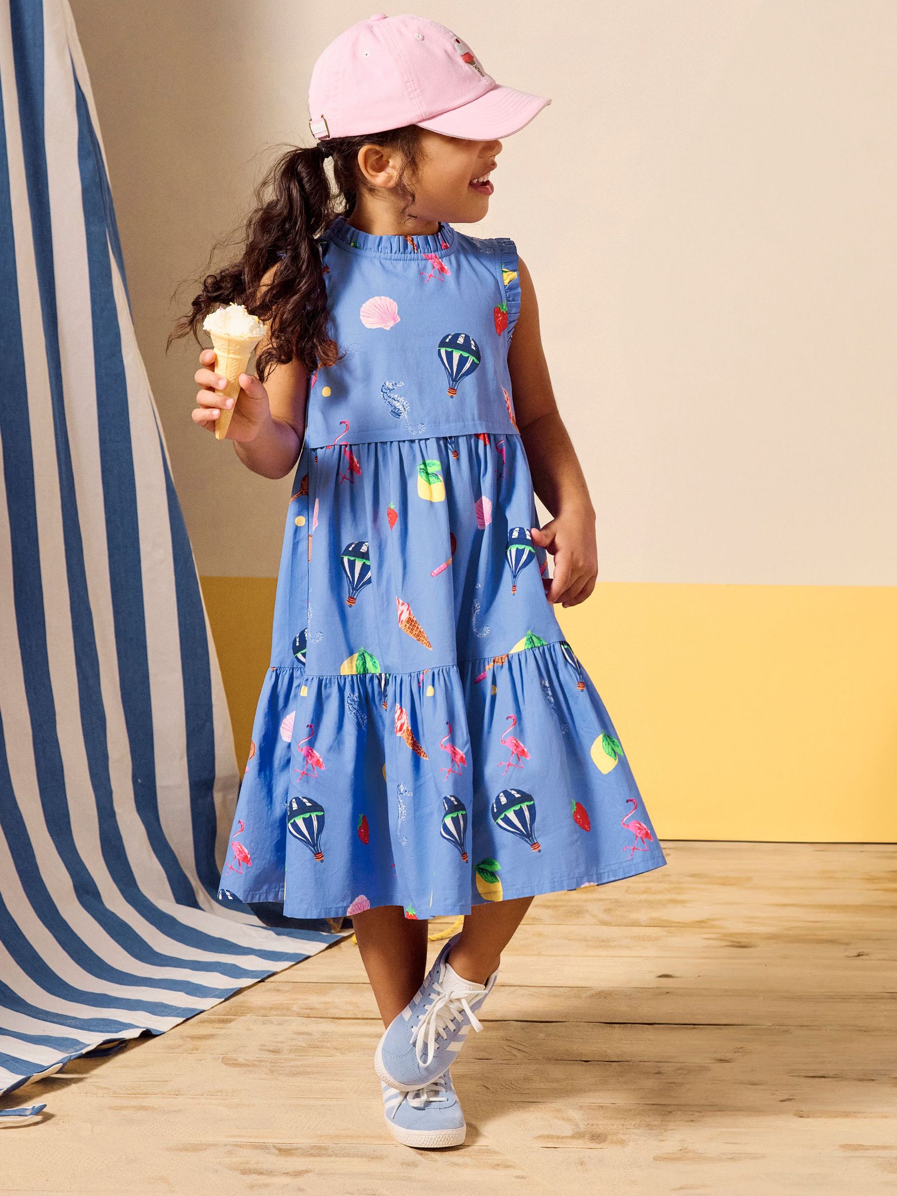 Poppie Blue Woven Midi Dress (E56522) | £34 - £40