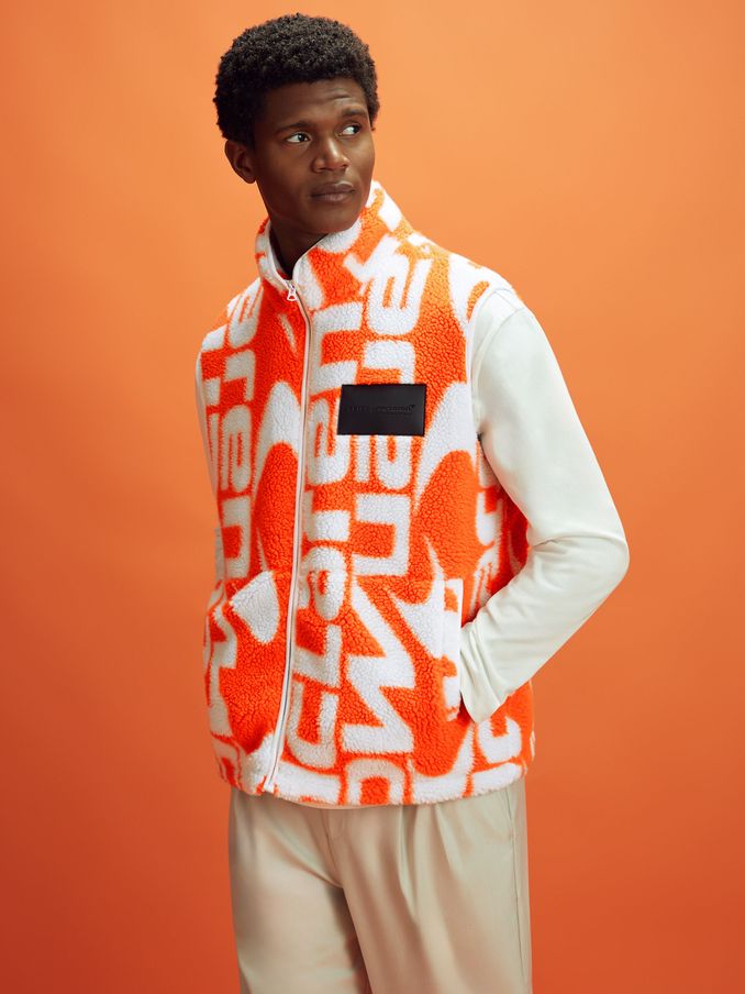 McLaren F1 Zip-Through Fleece Gilet in Papaya/White (E57274) | £63