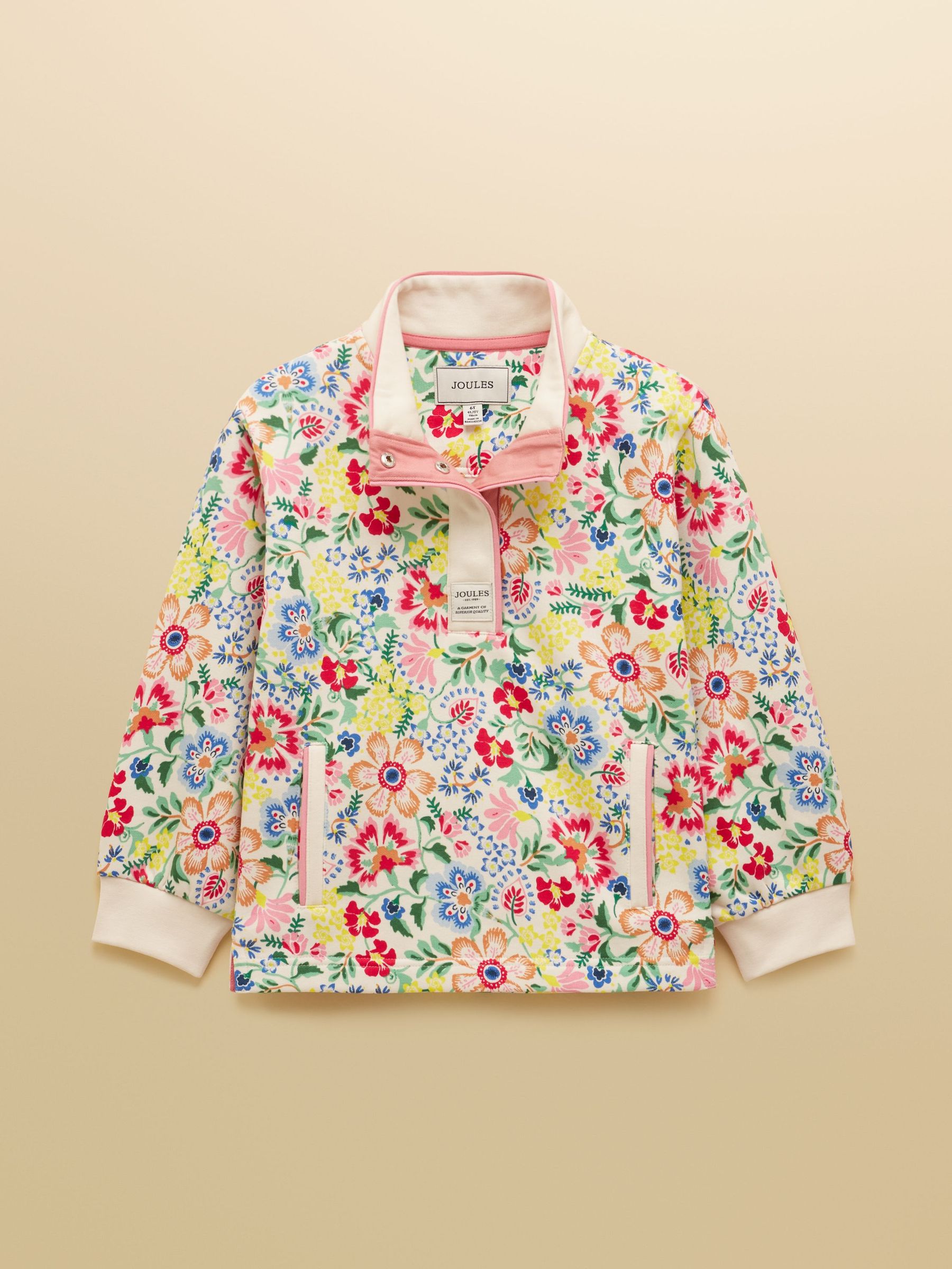 Girls' Burnham Multi Floral Funnel Neck Sweatshirt (E58055) | £15 - £17