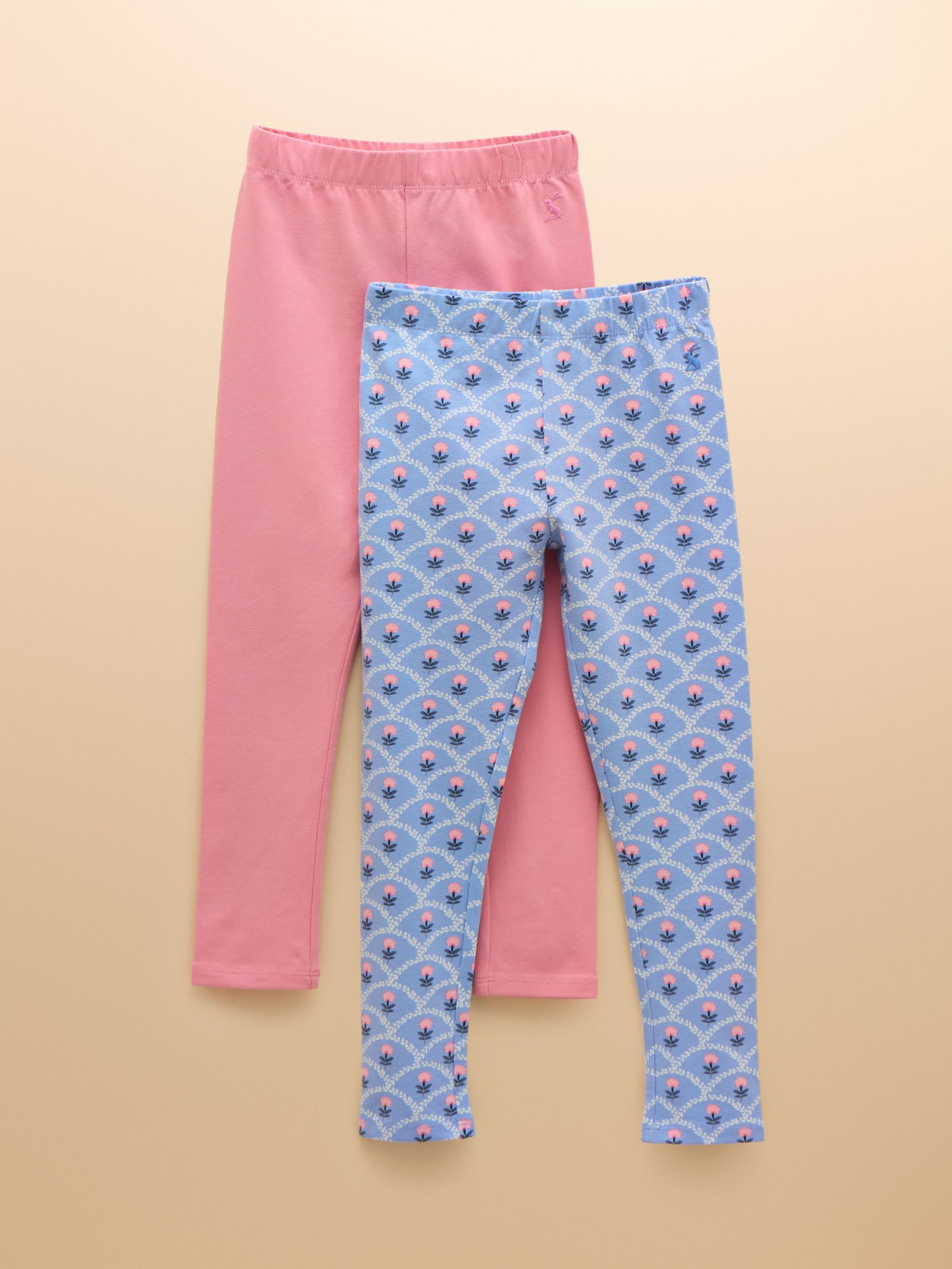 Deedee Blue/Pink Pack of Two Jersey Leggings (E59027) | £18 - £20