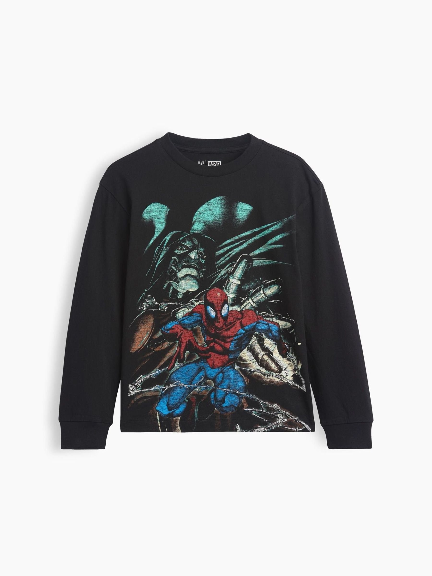 Black - Marvel Relaxed Graphic Long Sleeve T-shirt