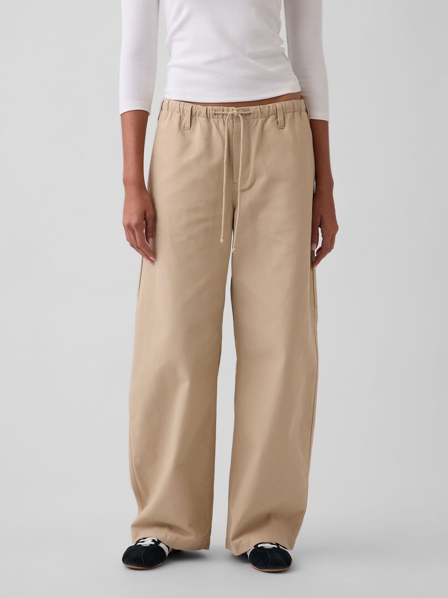 Beige - Easy Barrel Cargo Trousers