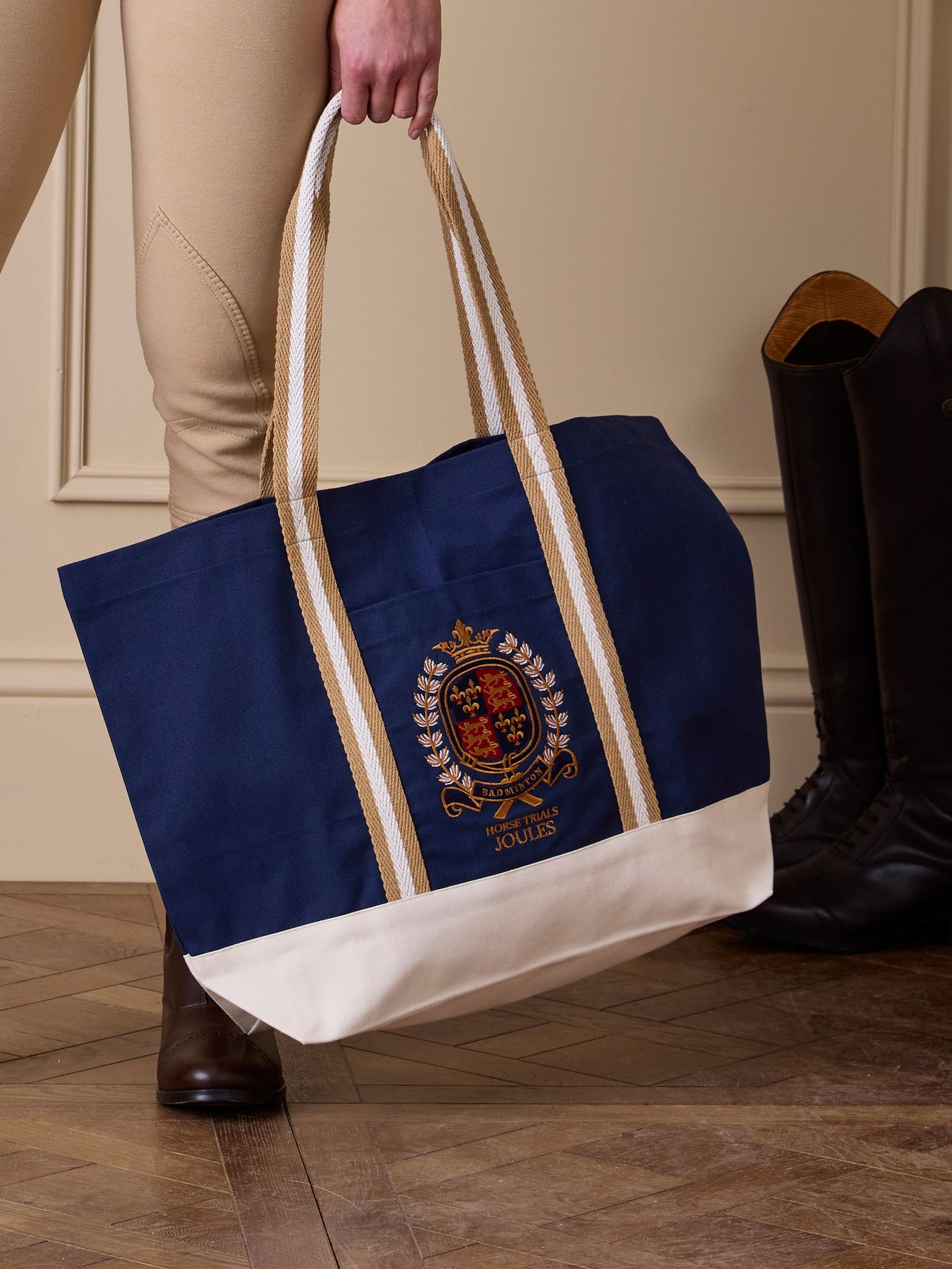 Official Badminton Navy Embroidered Canvas Tote Bag (E59908) | £28