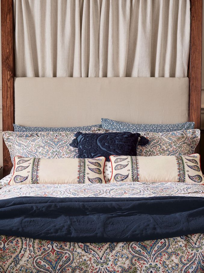 Paisley Blue 100% Cotton Bedding Set (E60112) | £65 - £105