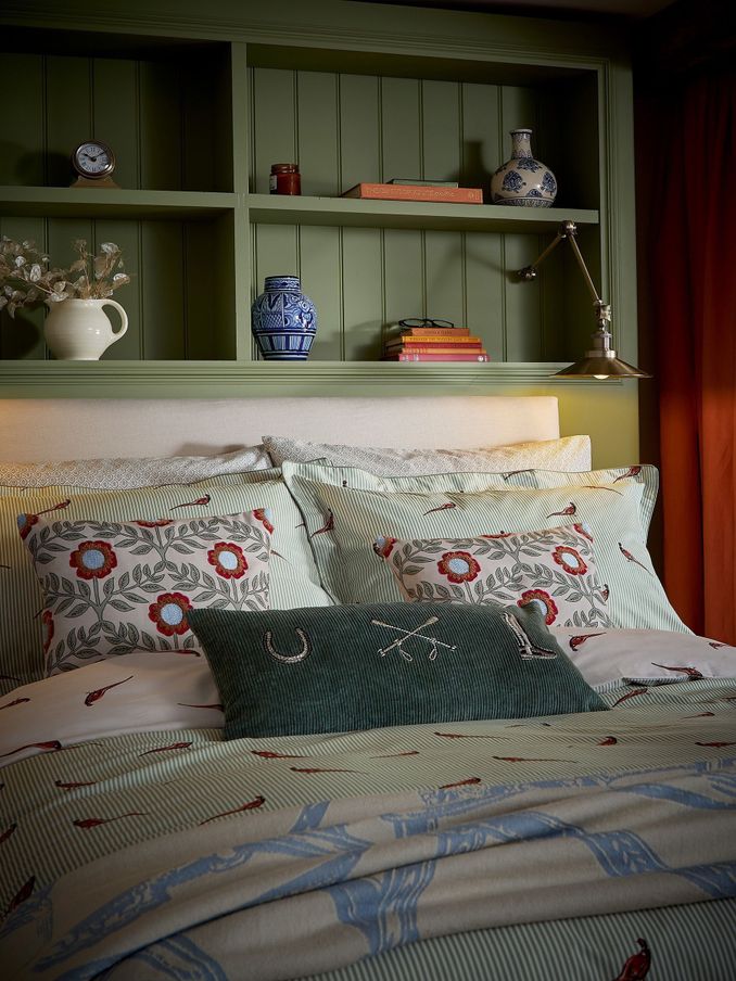 The Pheasant Green 100% Cotton Pheasant Bedding Set (E60115) | £65 - £105