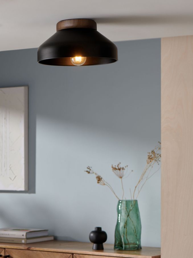 Albert Flush Ceiling Fitting Ceiling Light in Black (E60172) | £59