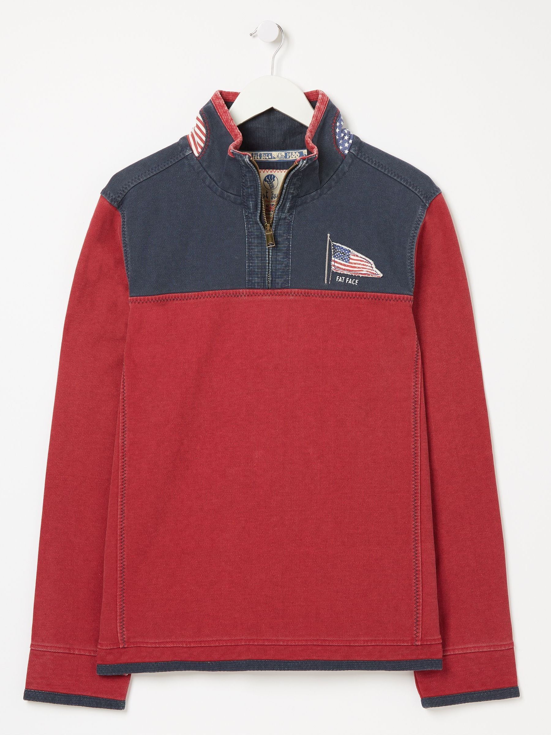 Red USA Airlie Yoke 100% Cotton Sweatshirt (E60271) | £59