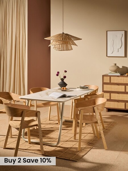 Dwyer Ceramic Marble Fixed Dining Table