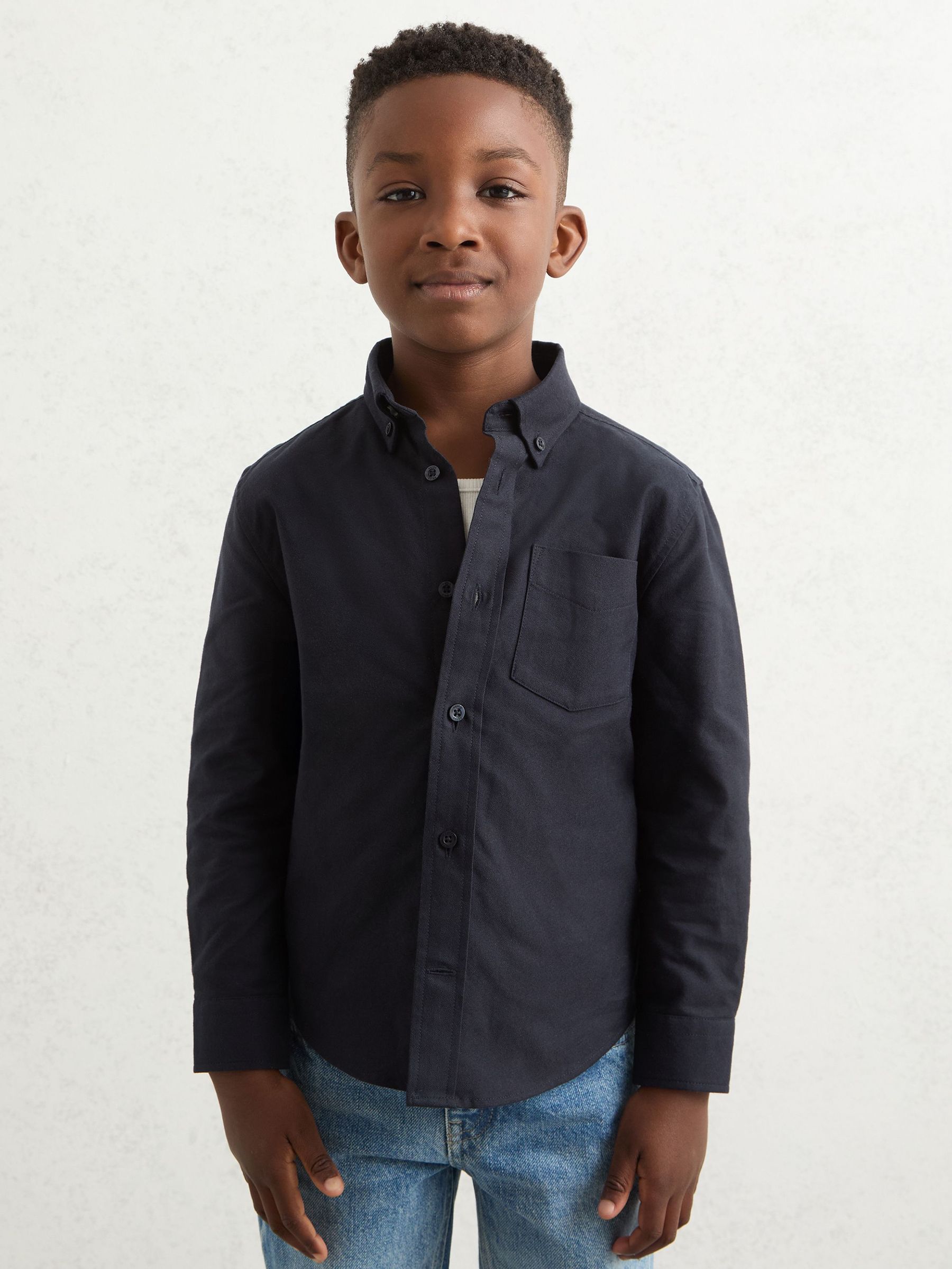13-14 yrs Button Down Oxford Shirt in Navy (E63748) | £36