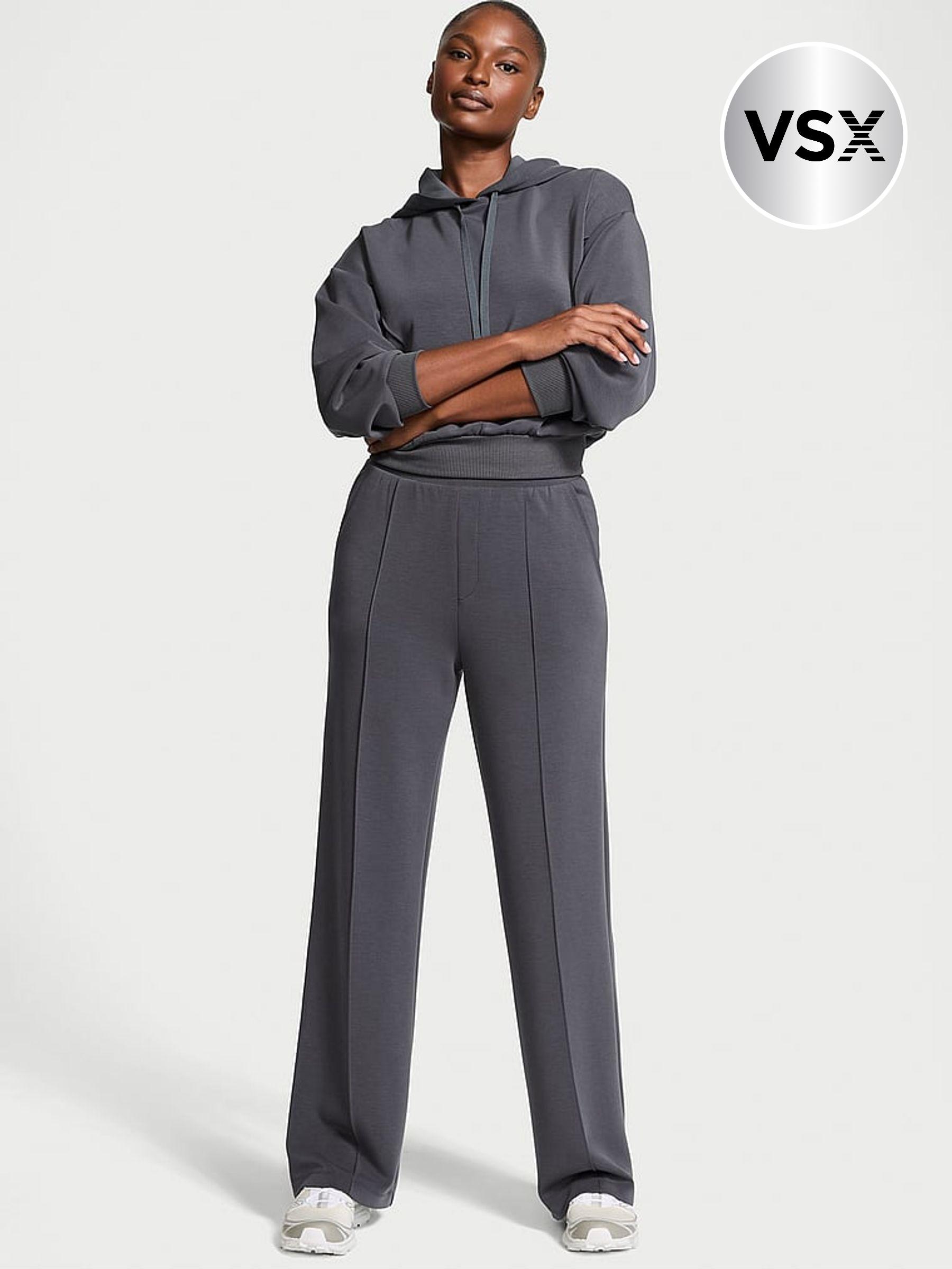 Grey Wide Leg Featherweight Knit Joggers (E64064) | £69