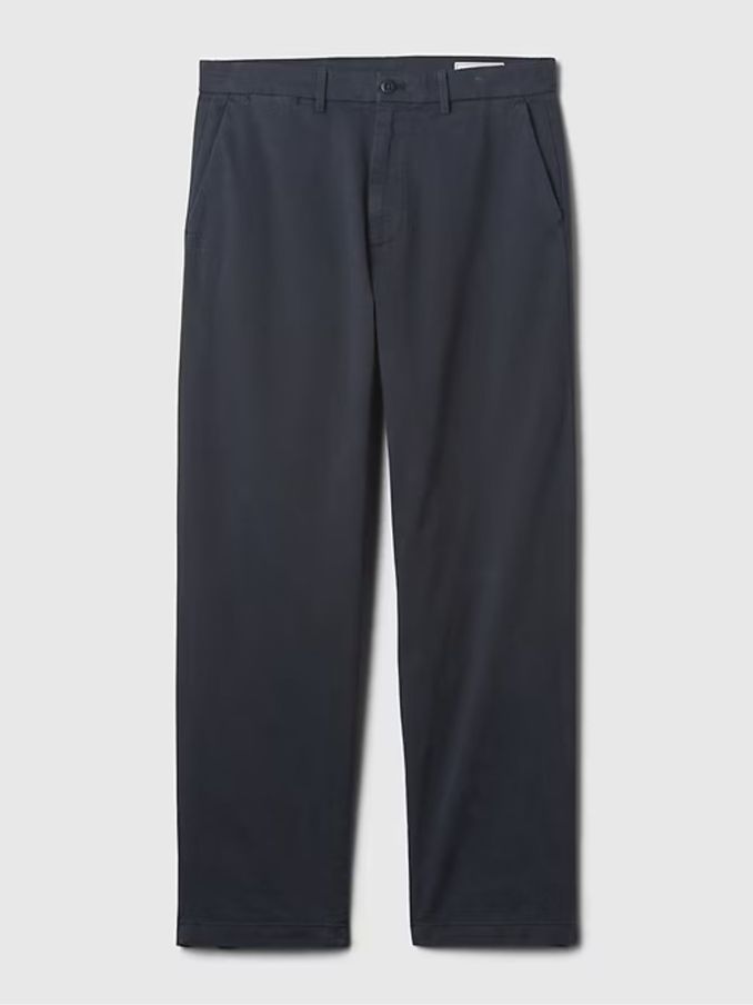 Navy Blue Baggy Fit Stretch Modern Chinos (E66042) | £45