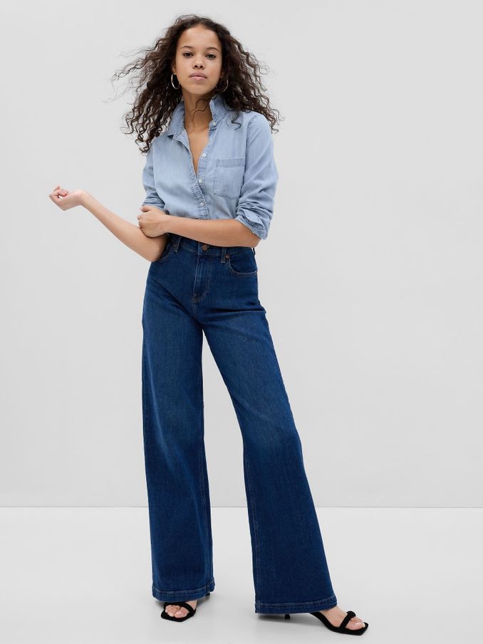 Blue Cotton Denim Shirt (E66085) | £35