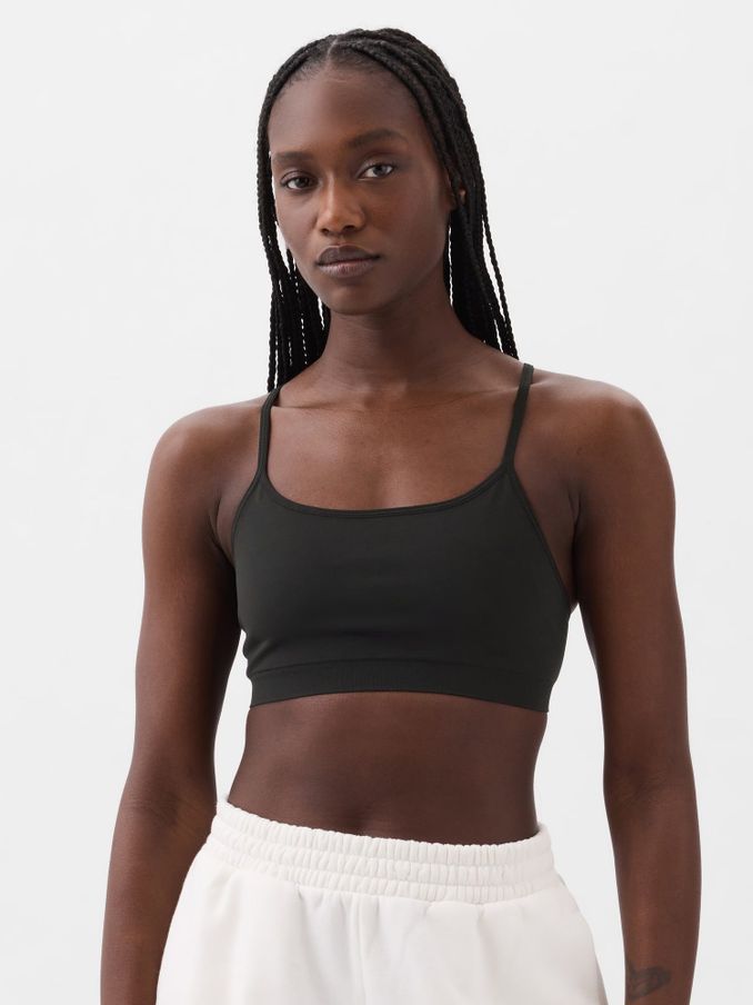 Black Seamless Racerback Bralette (E66087) | £18