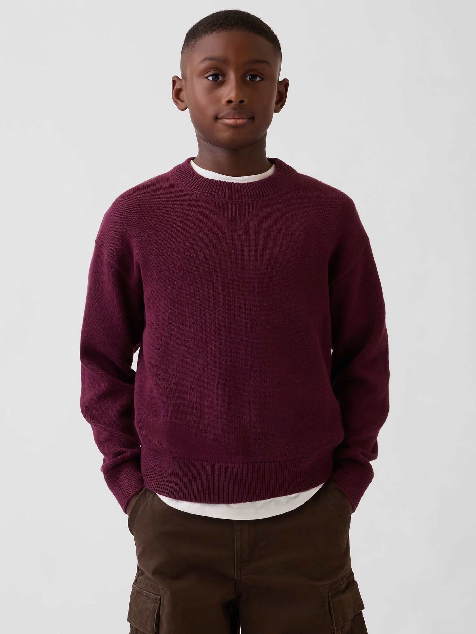Burgundy Red - Relaxed Jumper