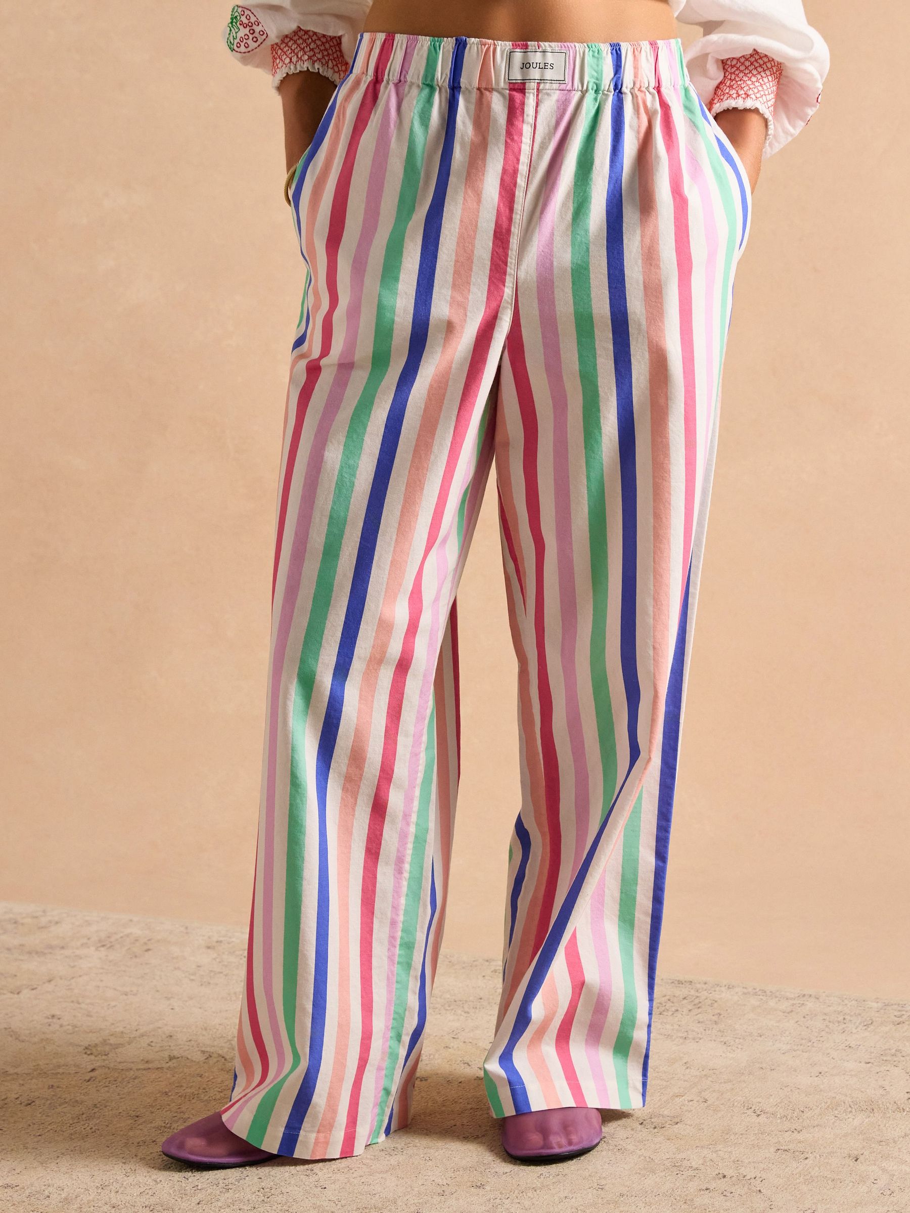 Hallie Multi Stripe Pull-On Cotton Trousers (E67791) | £39