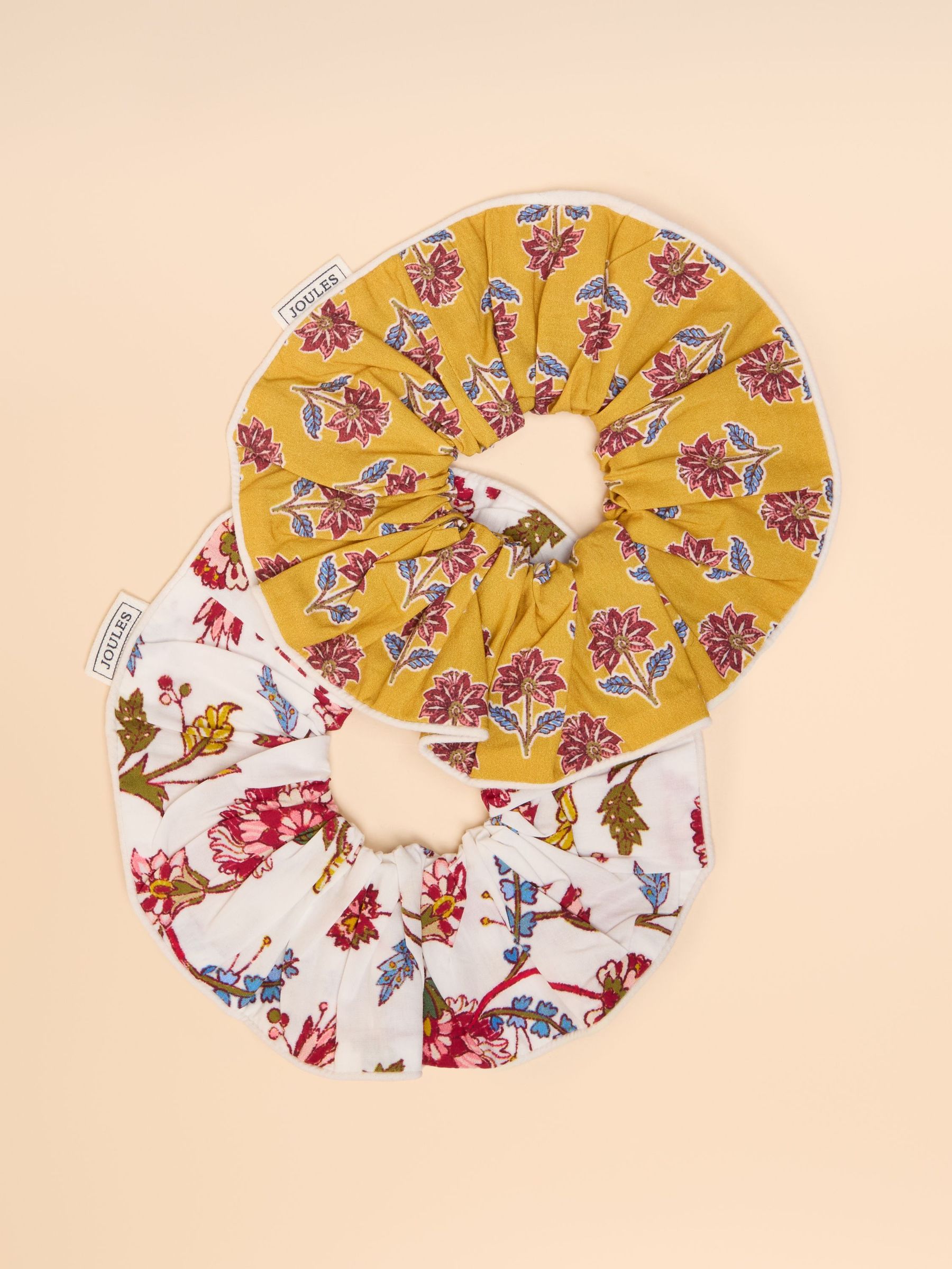 Annika Yellow/White Pack of Two Scrunchies (E67963) | £12