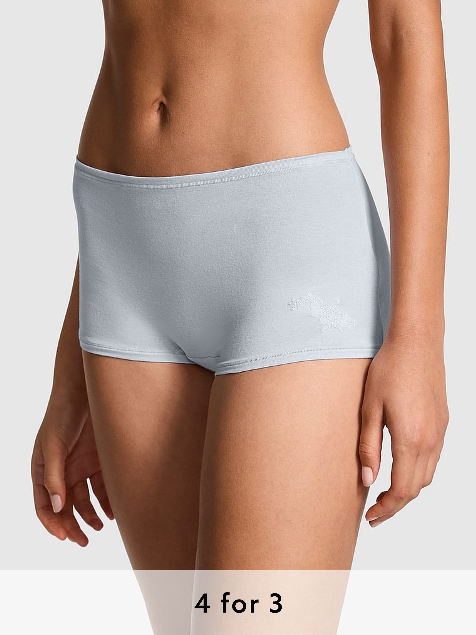 Hydrangea Blue Snowflake Cotton Boyshort Knickers (E68231) | £9