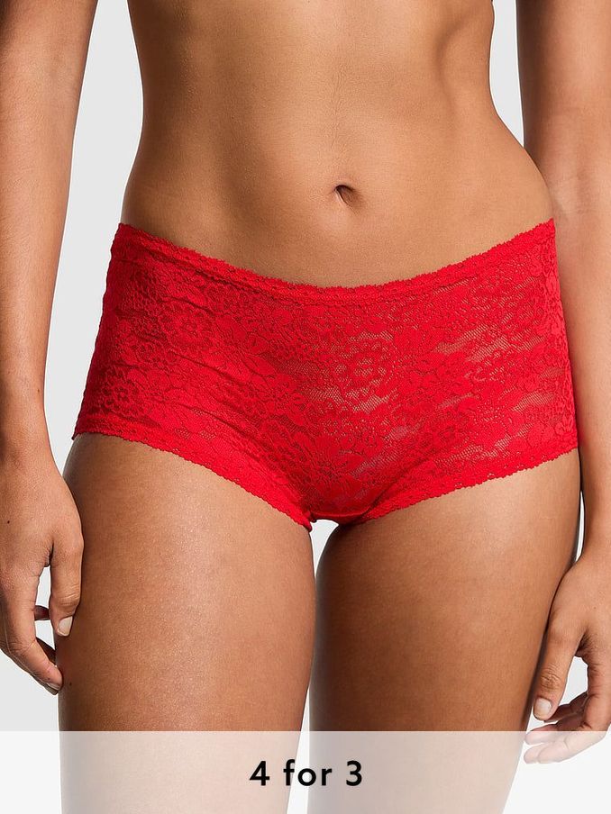 Red Pepper Short Floral Lace Knickers (E68266) | £9