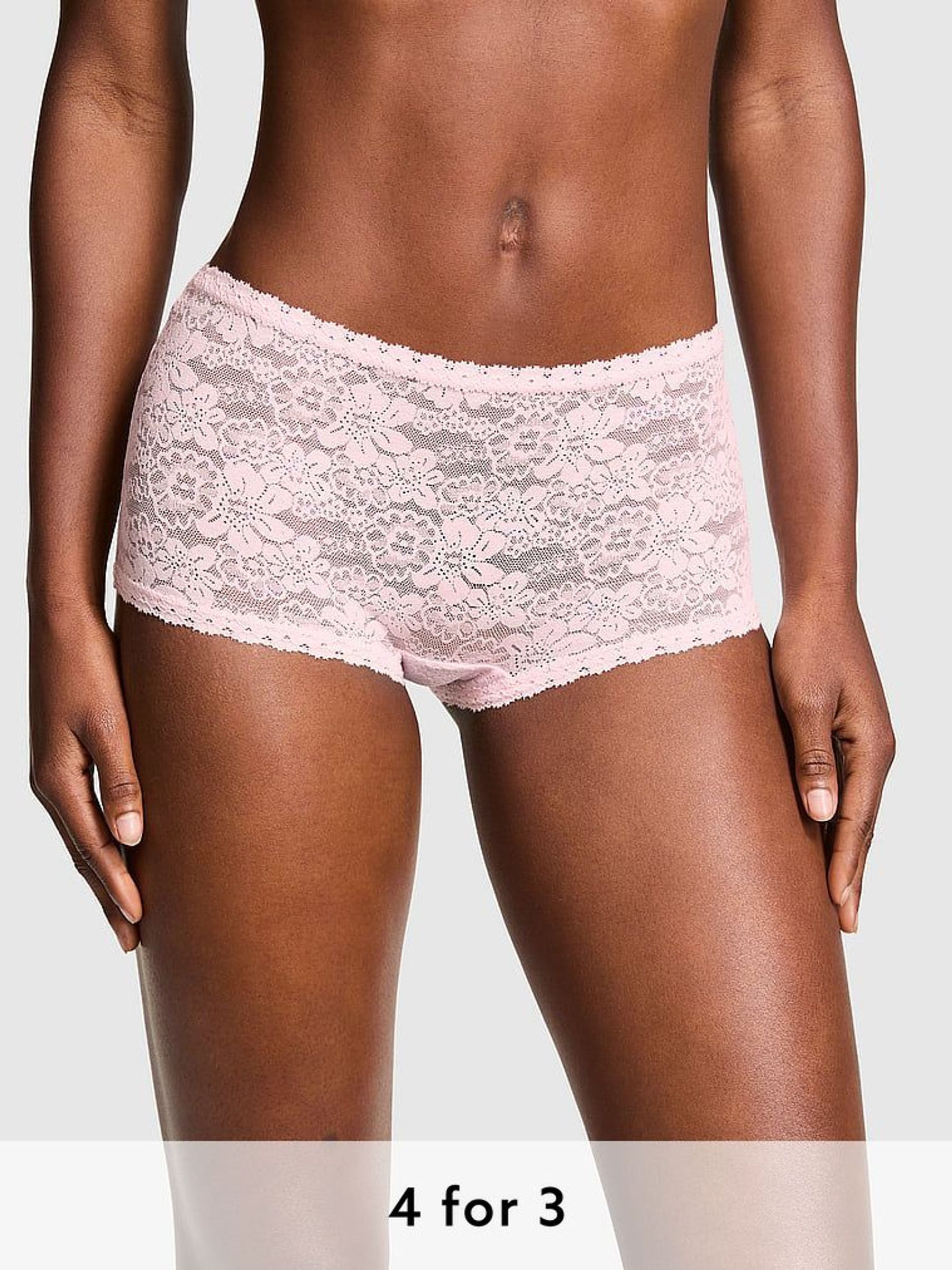 Pink Tulip Short Floral Lace Knickers (E68274) | £9