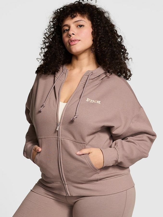 Iced Coffee Brown Zip Up Hoodie (E68297) | £45