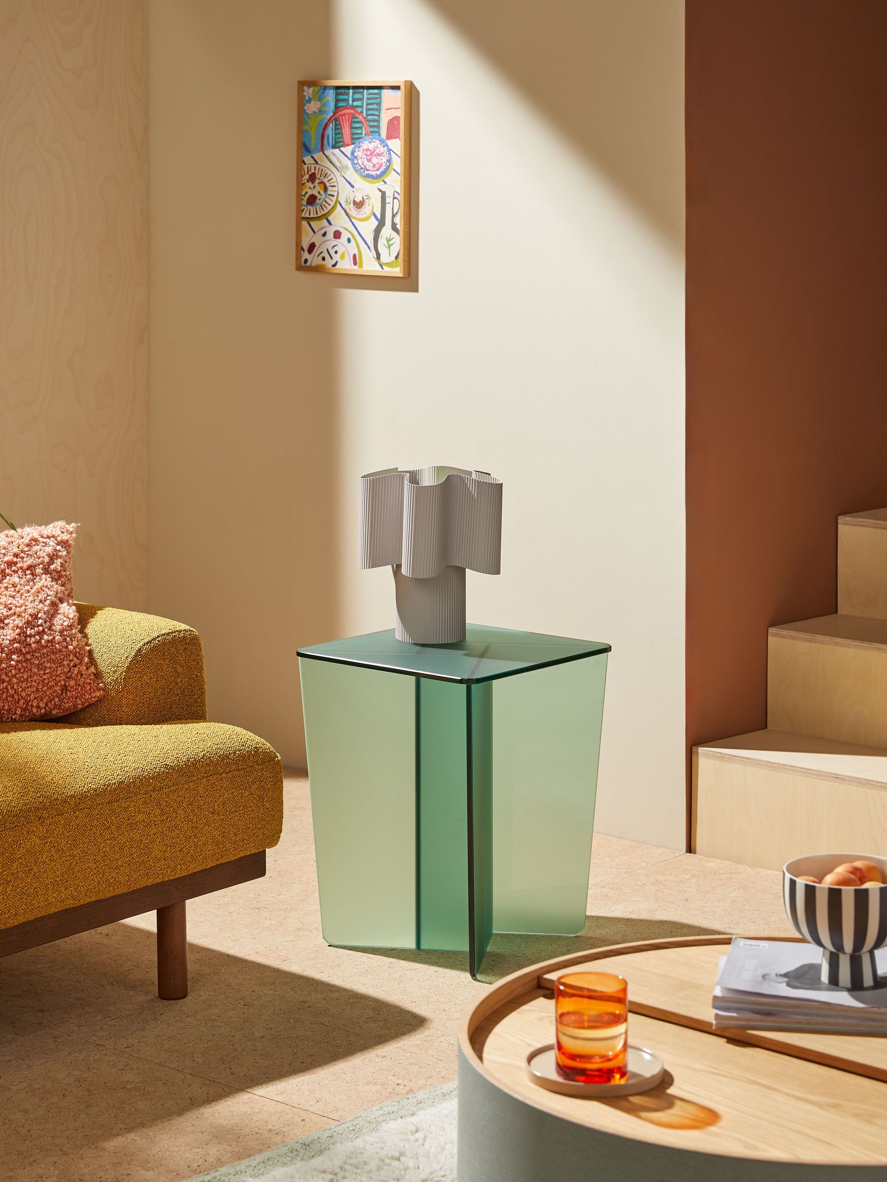 Oki Side Table in Frosted Green (E68388) | £249