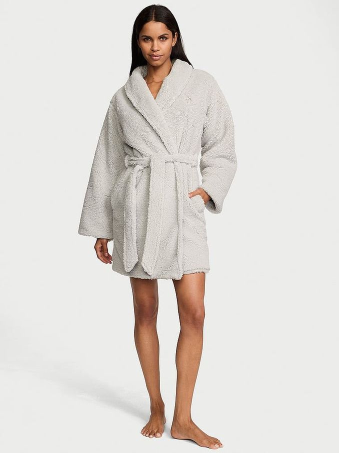 Silver Pearl Grey Super Cosy Dressing Gown (E68534) | £27