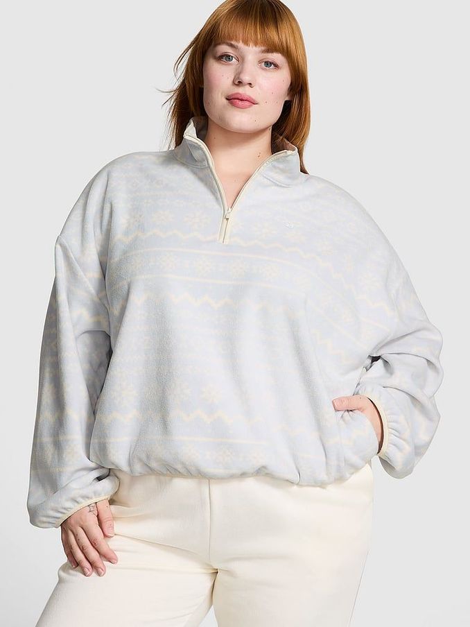 Hydrangea Blue Half Zip Fleece Sweatshirt (E68538) | £22