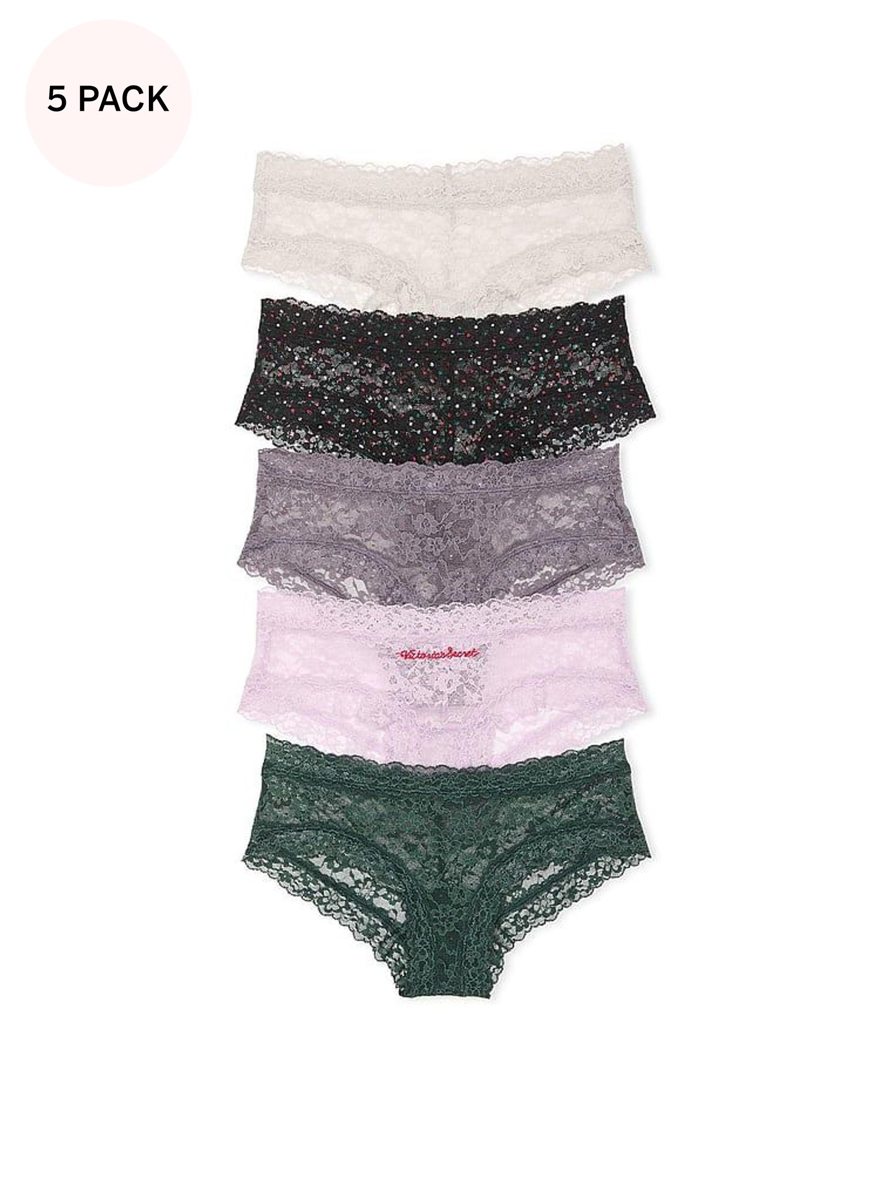 White/Black/Grey/Purple/Green Cheeky 5 Pack Knickers (E68540) | £27