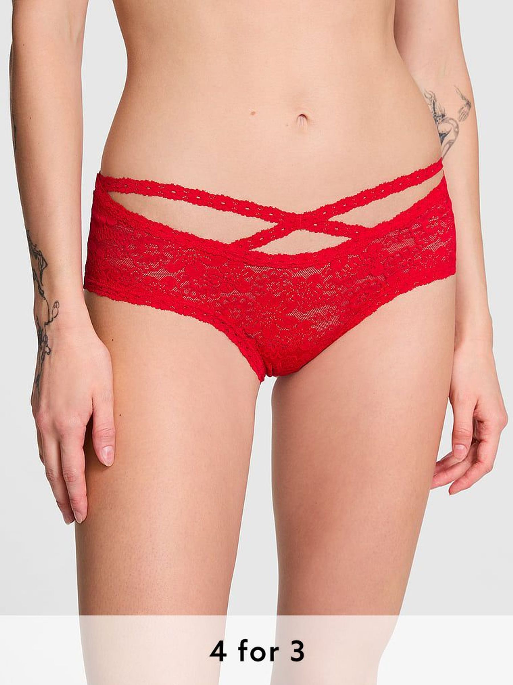 Red Pepper Cheeky Floral Lace Knickers (E68594) | £9