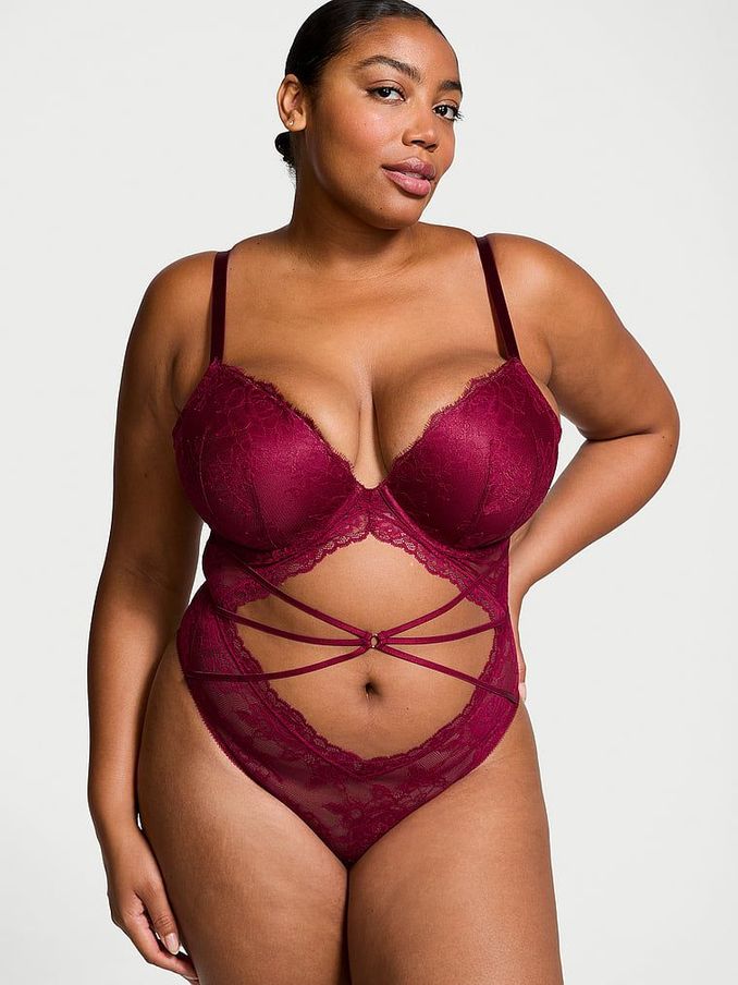 Campari Red Rose Lace Bodysuit (E68617) | £69
