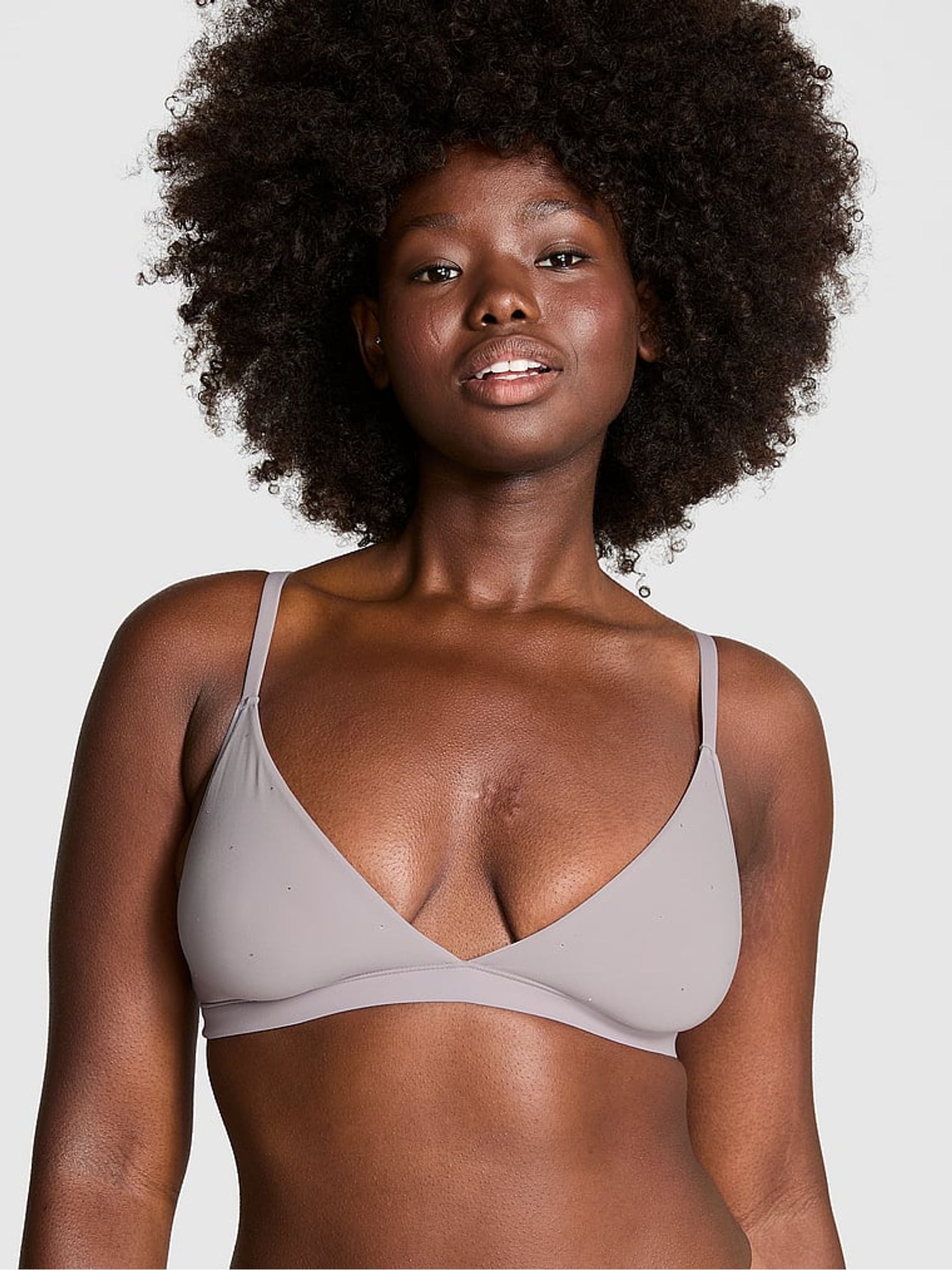 Dusty Purple Diamante Triangle Bralette (E68640) | £25