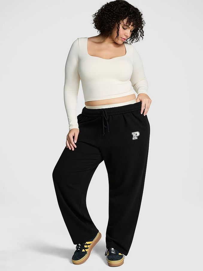 Black Straight Leg Fleece Joggers (E68872) | £45