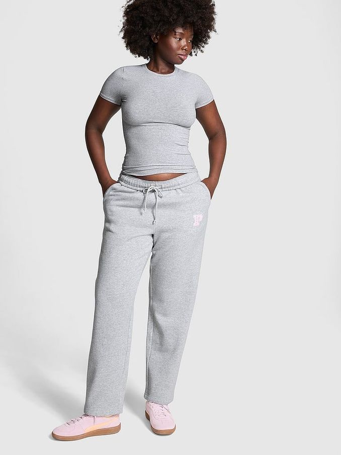 Medium Heather Grey Straight Leg Fleece Joggers (E68875) | £18