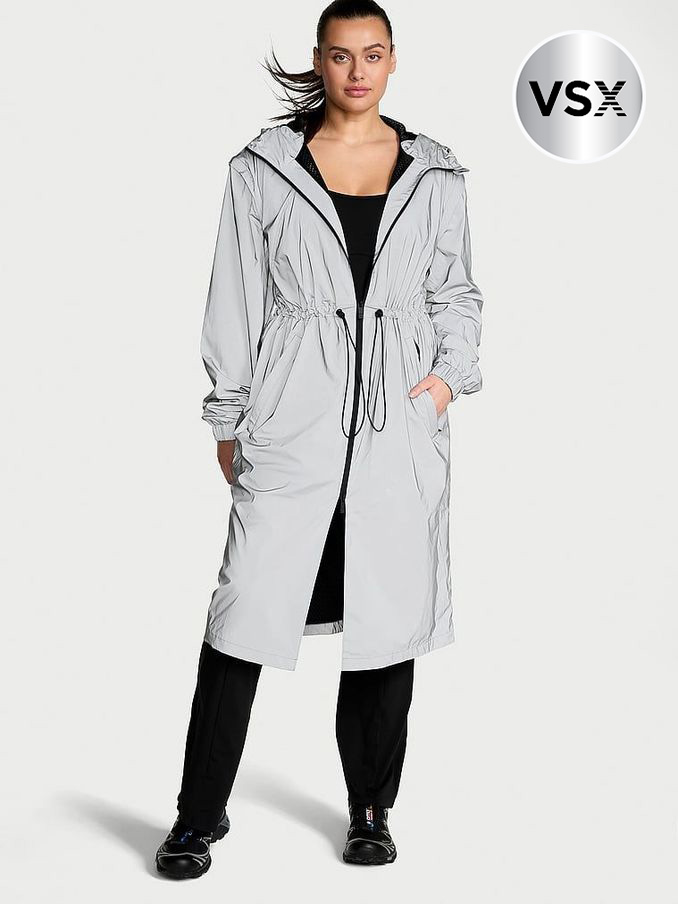 Silver Reflective Trench Jacket (E68879) | £165