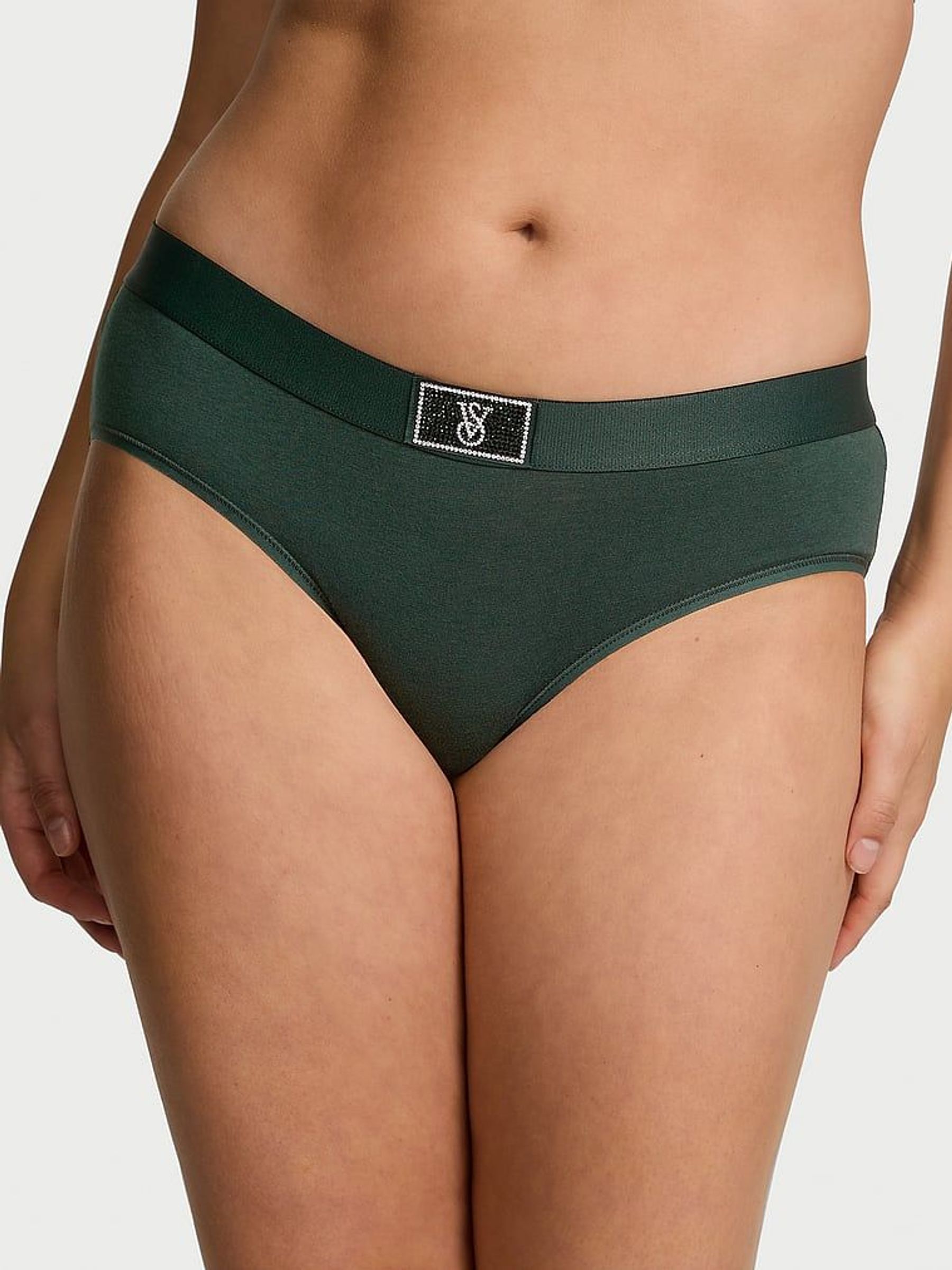 Botanical Green Hipster Logo Shine Patch Knickers (E68889) | £9