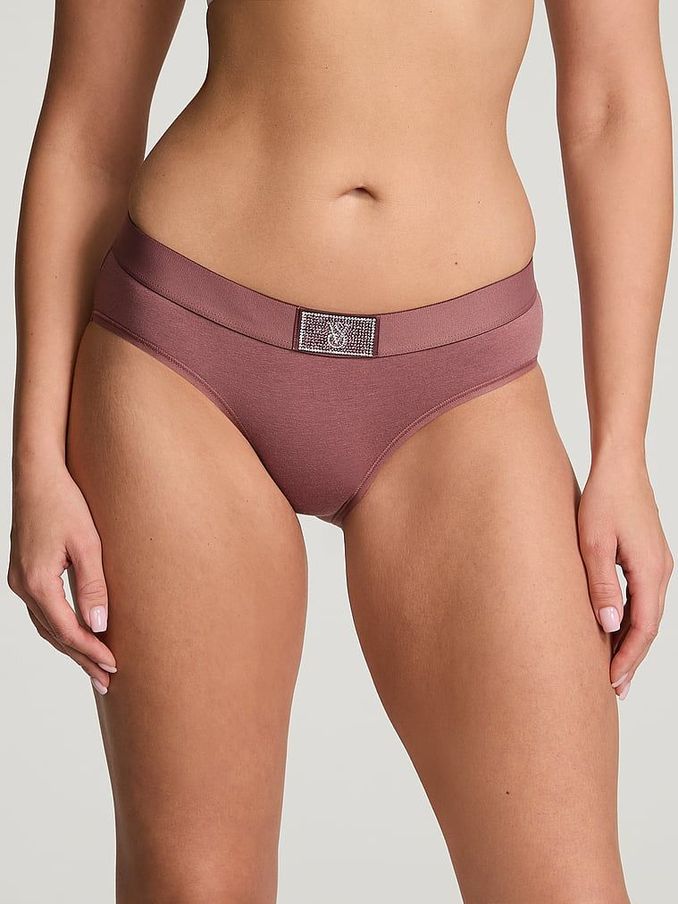 Vintage Rose Pink Hipster Logo Shine Patch Knickers (E68914) | £9
