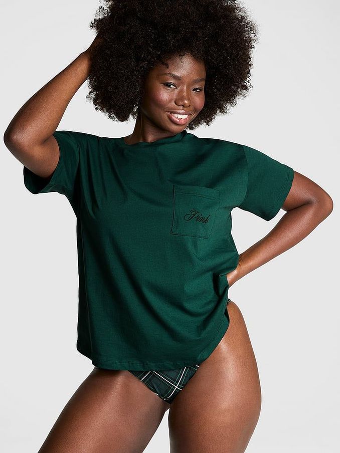 Deep Forest Green Cotton Pyjama T-Shirt (E68916) | £19