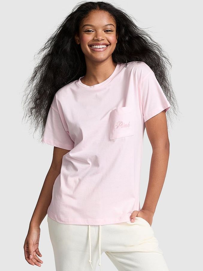 Pink Tulip Cotton Pyjama T-Shirt (E68925) | £19
