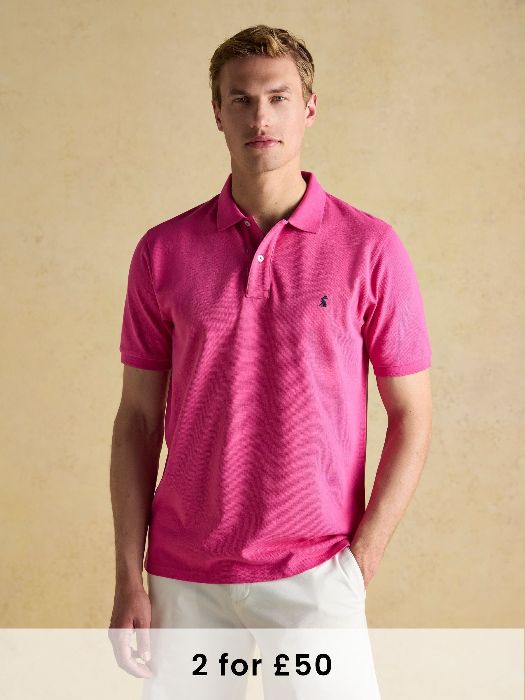 Woody Deep Pink Cotton Pique Polo Shirt (E68977) | £30