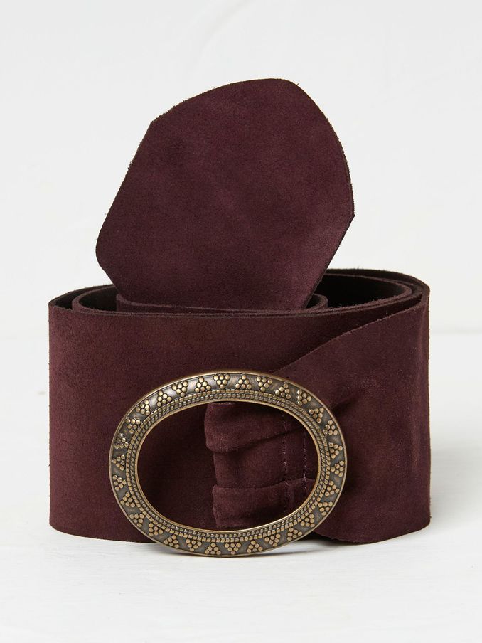 Burgundy Red Soft Wide Waist Belt (E70710) | £18