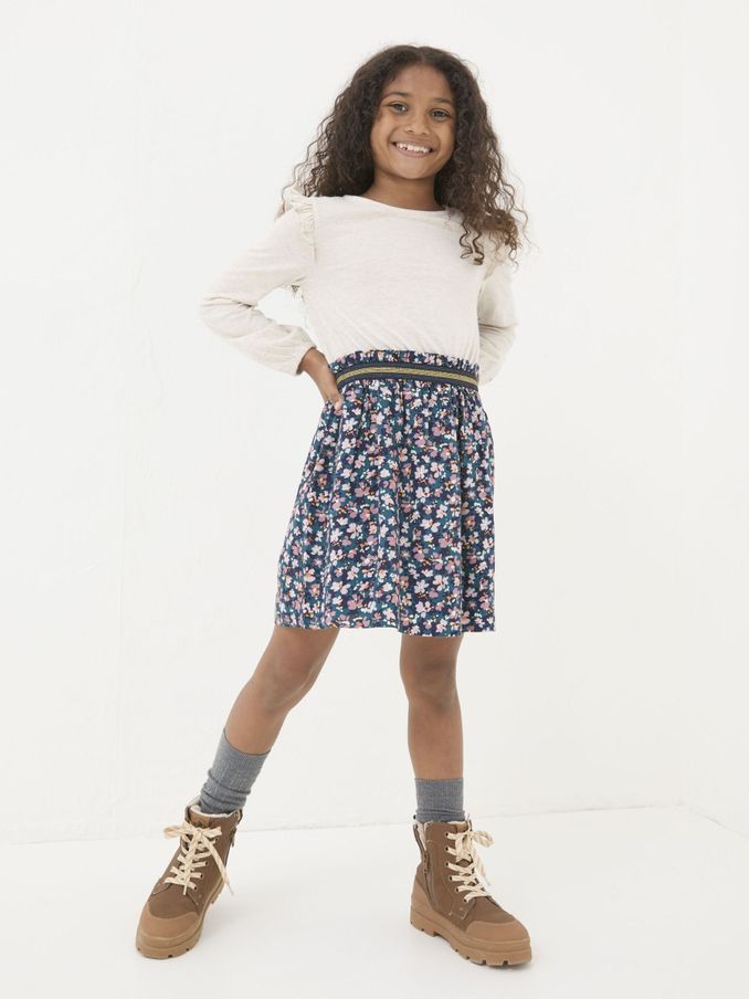 Martha Natural Floral Dress (E70734) | £14